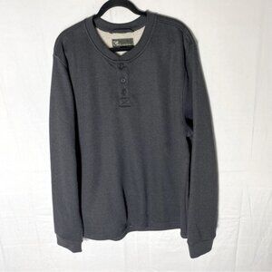 B.C. Clothing Grey Waffle Fleece Lined Pullover Sweatshirt XXL
